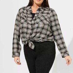 TORRID Softest Flannel Button Up Tunic I Size: 2